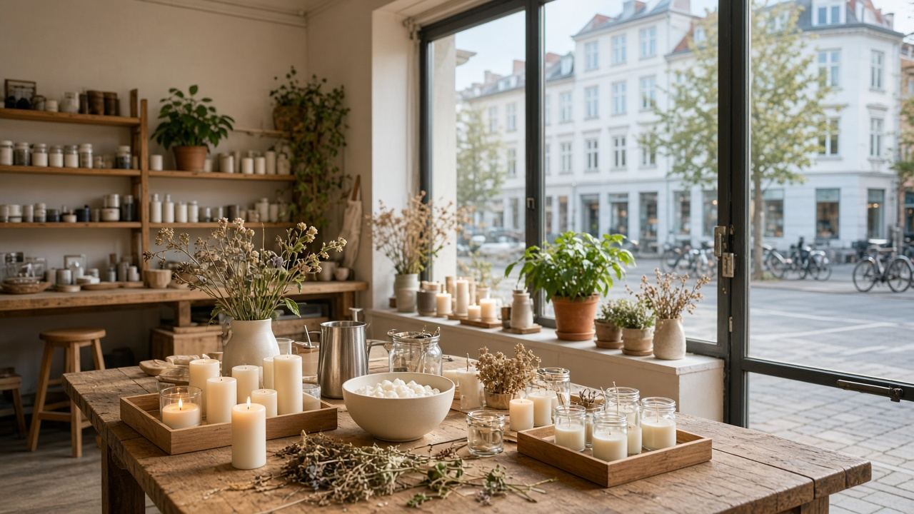 Candle / craft workshop studio workspace at Confedisma House